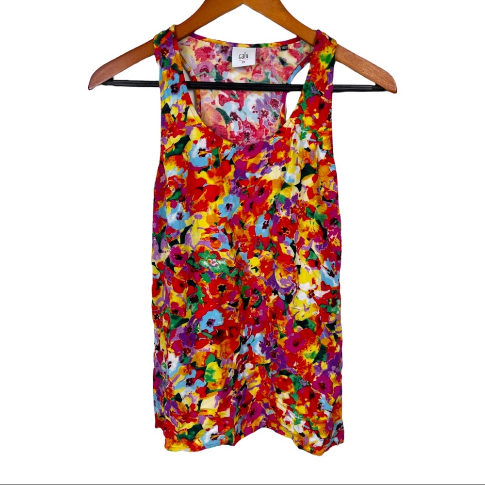 ❗️Cabi #5045 XS Luisa Floral Tank Top Swing Sleeveless Shirt Summer